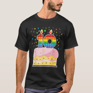 Camiseta Pop 10º Birthday Cake Girls Boys 10º Anos