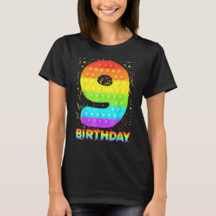 Camiseta Pop 9. Aniversário Meninas Meninos 9 Anos