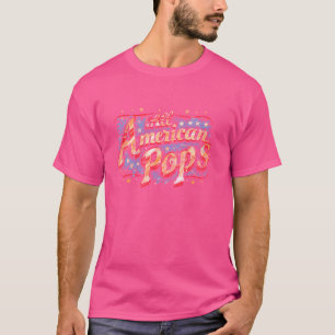 Camiseta Pop - All American USA Flag 4° de julho Fathers D