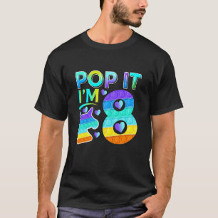Camiseta Pop aniversário de criança Sou 88 Unicorn Fidget
