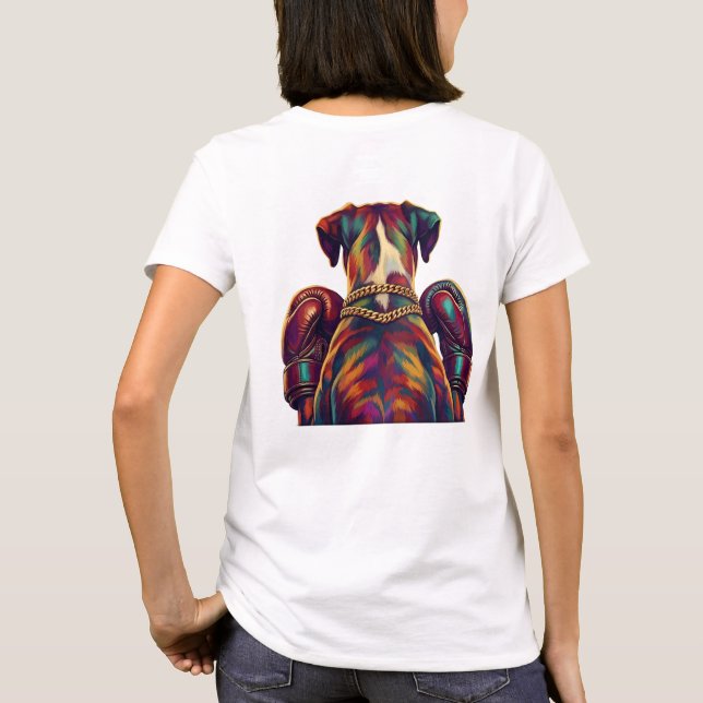 Camiseta Pop Art Boxer Dog Boxing front and back print (Verso)