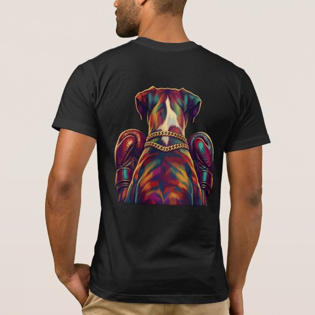 Camiseta Pop Art Boxer Dog Boxing front and back print (Verso)