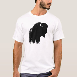 Camiseta Pop Art Buffalo Bison Silhouette