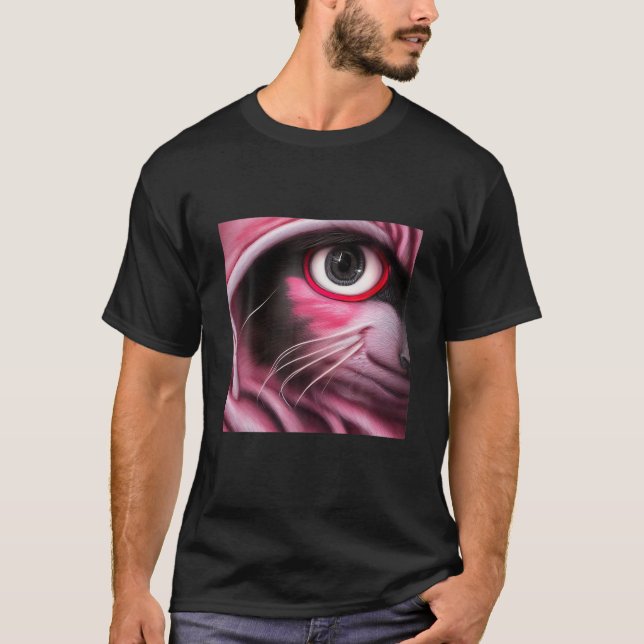 Camiseta Pop Art Cat's Eye Kitten Kitty Fun Design For Men (Frente)