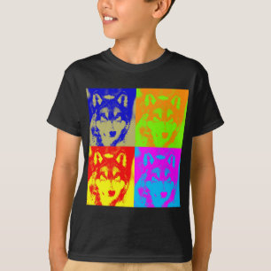 Camiseta Pop Art Cinza Wolf
