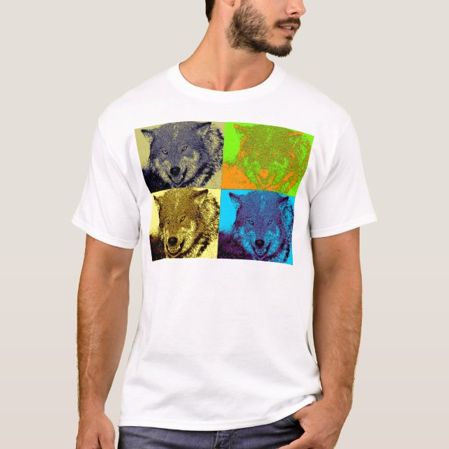 Camiseta Pop Art Cinza Wolf (Frente)