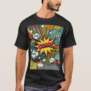 Camiseta pop Art Comic - Design Retroativo Negrito