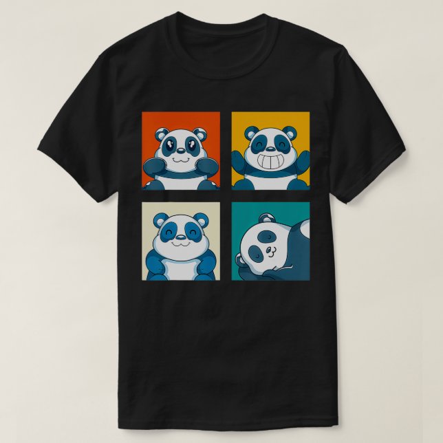 Camiseta Pop Art Cute Wildlife Animal Panda Engraçado Panda (Frente do Design)