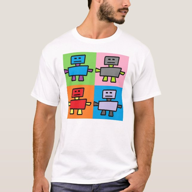 Camiseta Pop art do robô da dança (Frente)