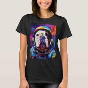 Camiseta Pop Art Dog English Buldog Espaço Engraçado