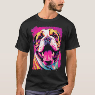 Camiseta Pop Art Dog English Buldog Pink