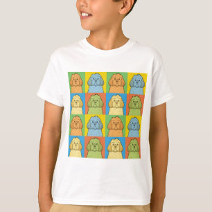 Camiseta Pop art dos desenhos animados do cão de Cockapoo