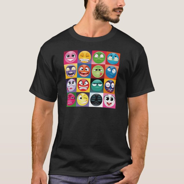 Camiseta pop art emojis (Frente)