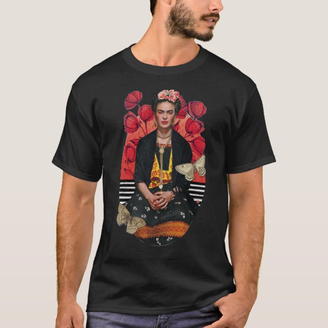Camiseta Pop Art Frida Kahlo Shirts Presente Para Homens Me (Frente)