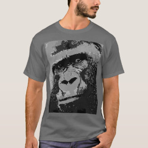 Camiseta Pop Art Gorilla Dark Cinza
