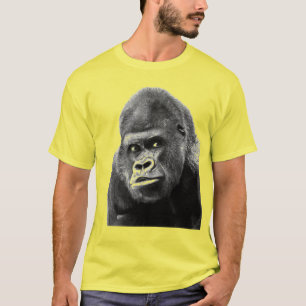 Camiseta Pop Art Gorilla Yellow Cinza