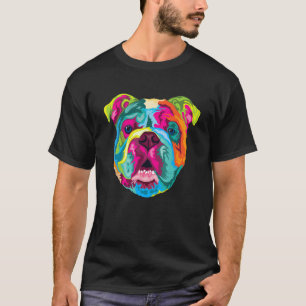Camiseta Pop Art Inglês Bulldog Pet Paw Gift Men Women Dog