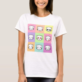 Camiseta Pop Art Kawaii Cat Emoji