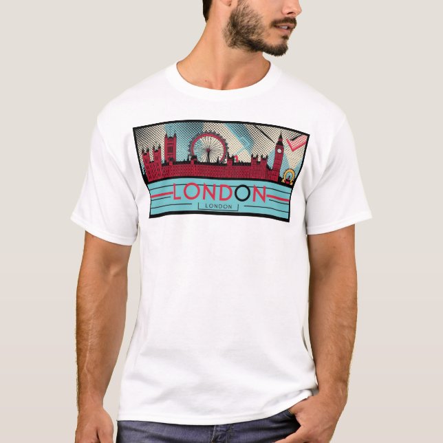 Camiseta Pop-Art London Skyline 1 (Frente)