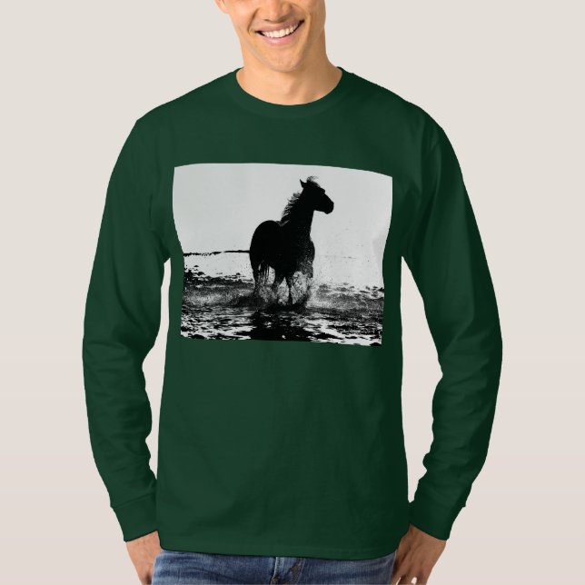 Camiseta Pop Art Modelo de Floresta Profunda Verde Elegante (Frente)