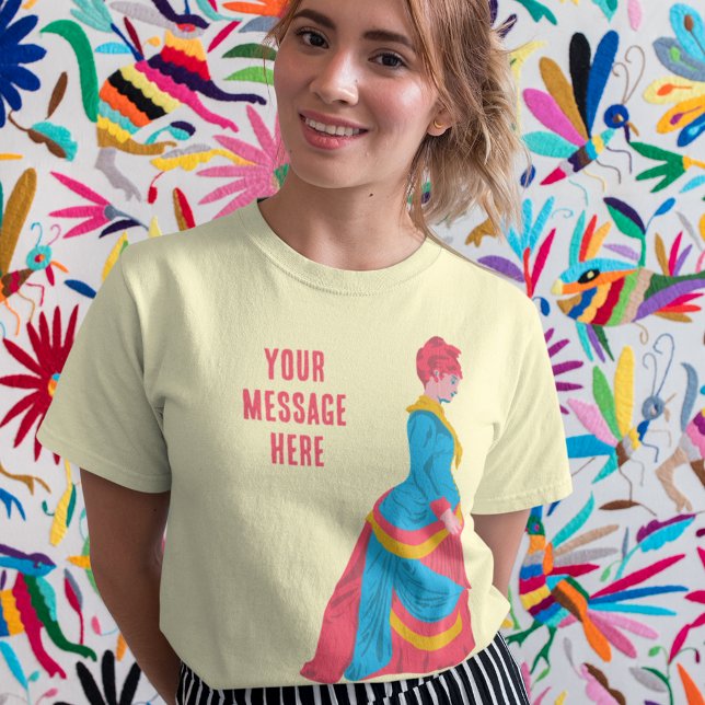 Camiseta Pop Art, mulher histórica em Bustle Dress Personal (Criador carregado)