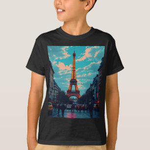 Camiseta Pop Art Paris - Vibrante paisagem digital