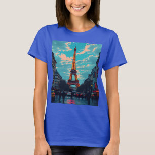 Camiseta Pop Art Paris - Vibrante paisagem digital