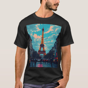 Camiseta Pop Art Paris - Vibrante paisagem digital