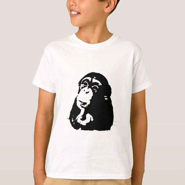 Camiseta Pop Art Pensando Chimpanzé (Frente)