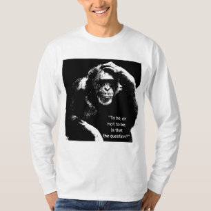 Camiseta Pop Art Pensando Macaco Longa Capa Masculina