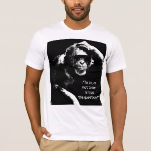 Camiseta Pop Art Pensando Macaco Shakespeare Citação Mascul