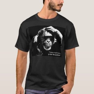 Camiseta Pop Art Pensando Macaco Shakespeare Citação Mascul