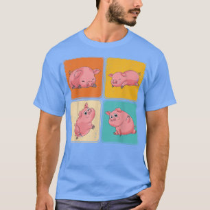 Camiseta Pop Art Piglet Farmer Farmer Fazenda Animal Pig 5