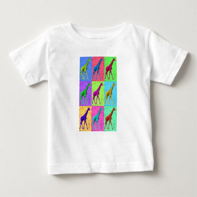Camiseta Pop Art Popart Walking Girafa Multicolorido (Frente)