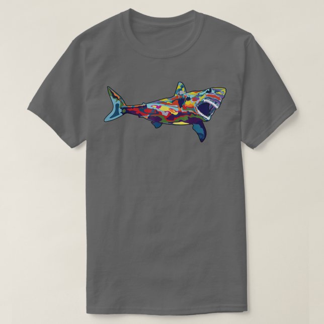 Camiseta Pop Art Shark Design (Frente do Design)
