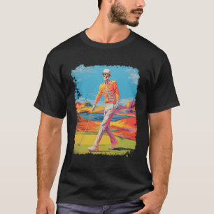 Camiseta Pop Art Skeleton Golf