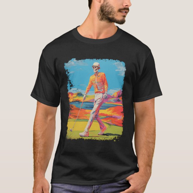 Camiseta Pop Art Skeleton Golf (Frente)