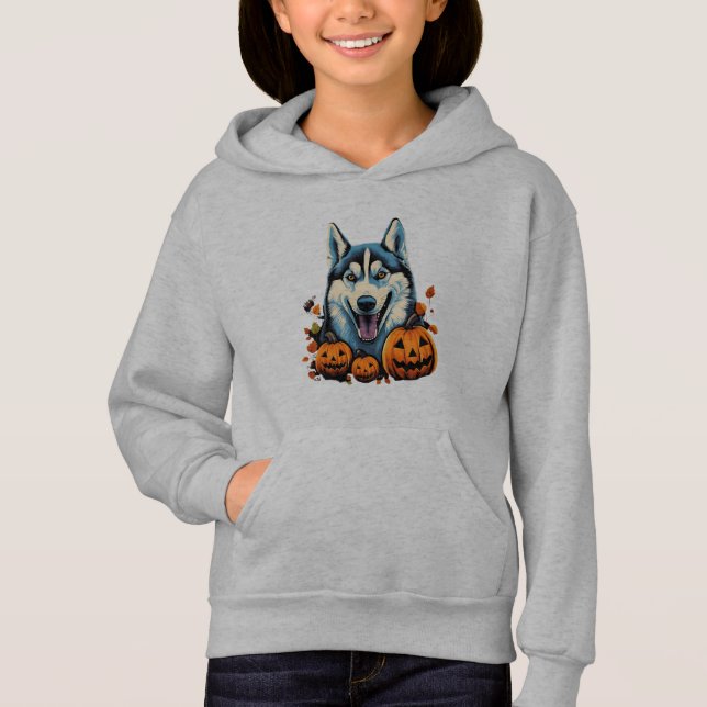 Camiseta Pop Art Sorridente Cachorro Rouco com Pumpkins Hal (Frente)