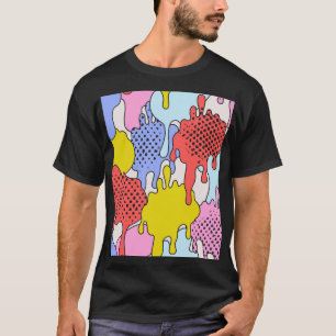 Camiseta Pop Art Splatter: Drama em Quadrinhos