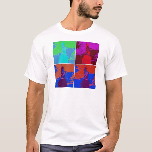 Camiseta Pop Art Style Estátua da Liberdade (Frente)