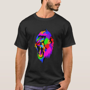 Camiseta Pop Baboon Primate Mamãe Animal Zookeeper Macaco