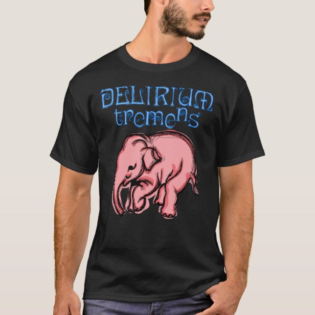 Camiseta Pop Clássica de Elefante Rosa Delirium (Frente)