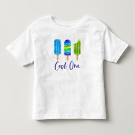 Camiseta Pop Cool Um 1º Aniversário azul verde