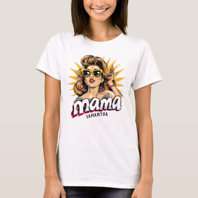 Camiseta Pop da Mãe Personalizada Arte 1 (Frente)
