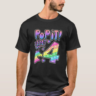 Camiseta Pop De 4 De Aniversário Garotas De 4 Anos