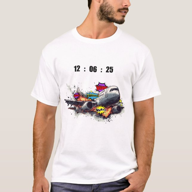 Camiseta Pop de Arte de Acidente de Avião - Estilo De Explo (Frente)