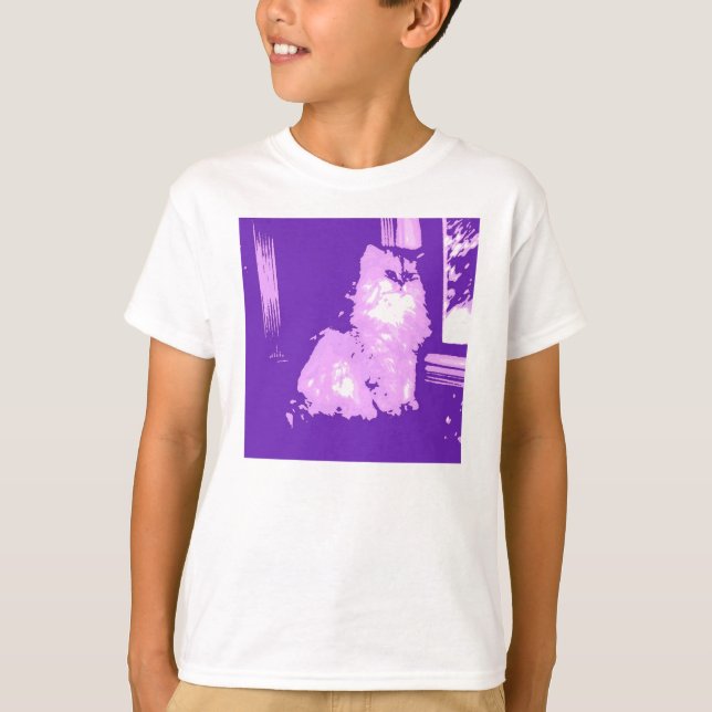 Camiseta Pop de arte de cabelos longos (Frente)