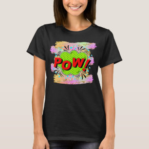 Camiseta Pop de Arte de Estilo de Quadrícula Vertical Retr