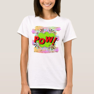 Camiseta Pop de Arte de Estilo de Quadrícula Vertical Retr