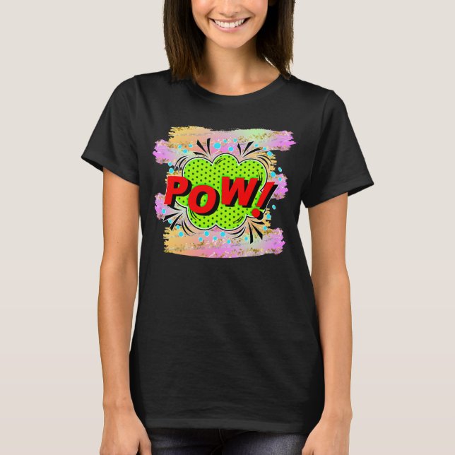 Camiseta Pop de Arte de Estilo de Quadrícula Vertical Retro (Frente)